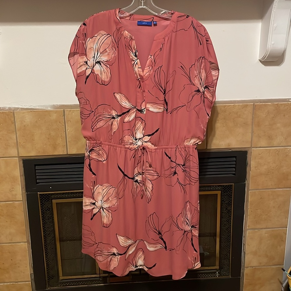 Apt. 9 Women’s Floral Patterned Short Sleeved Dress w/ Elastic Waist (XL)